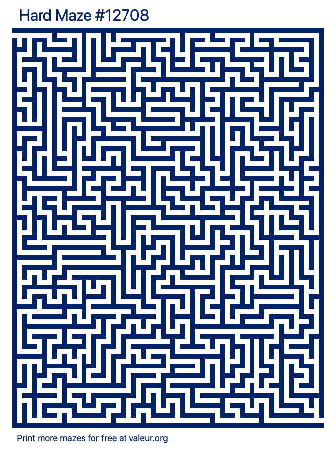 Free Printable Hard Maze number 12708