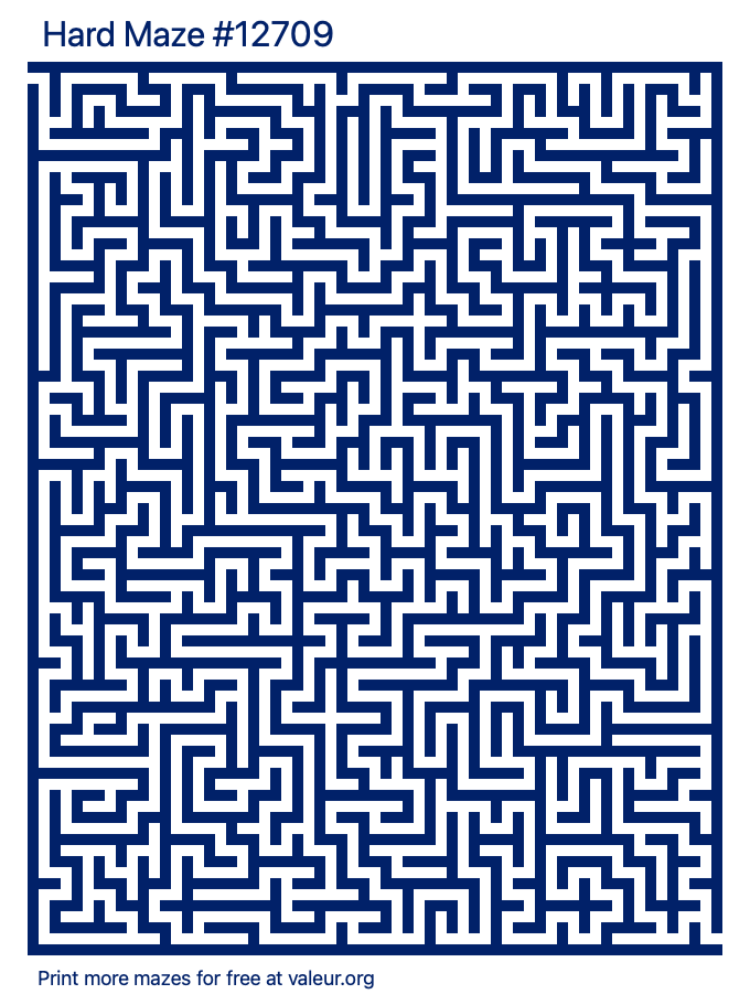 Free Printable Hard Maze number 12709