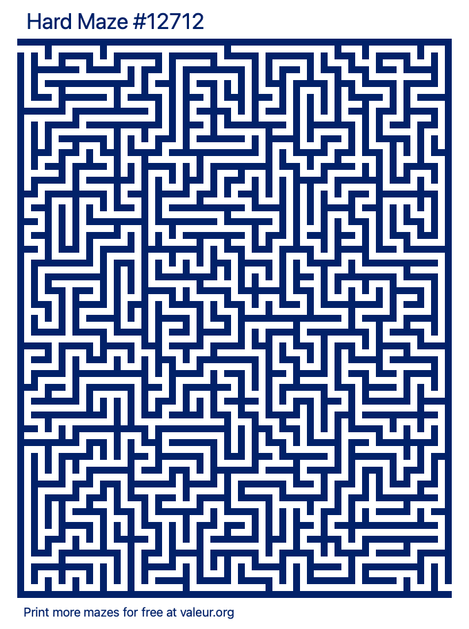 Free Printable Hard Maze number 12712