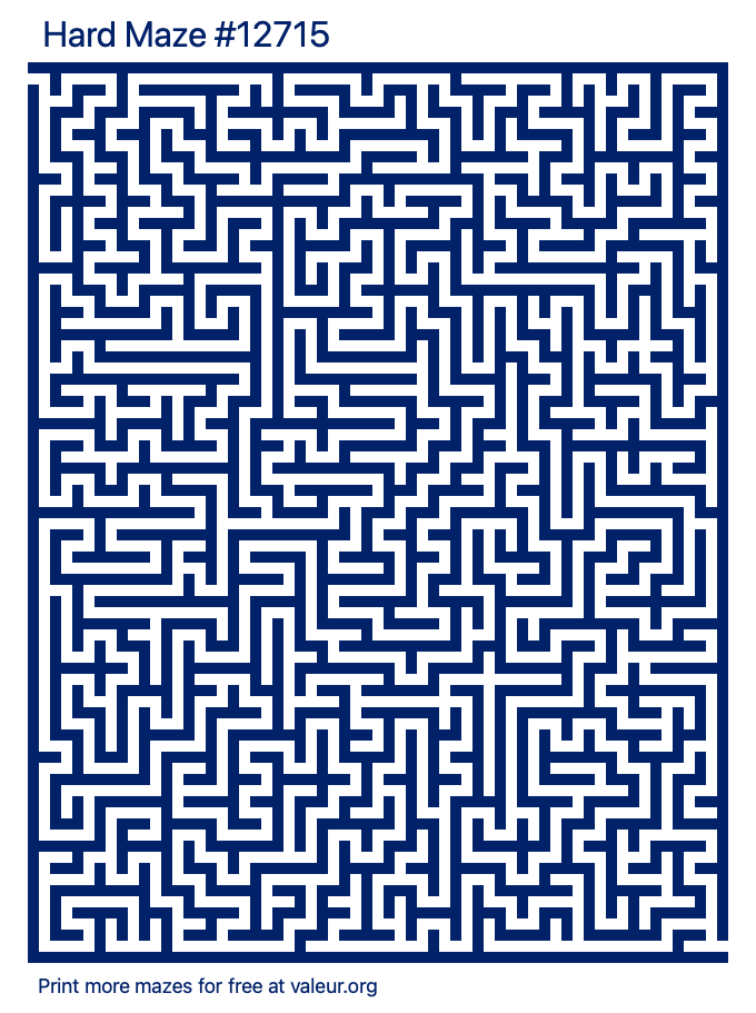 Free Printable Hard Maze number 12715
