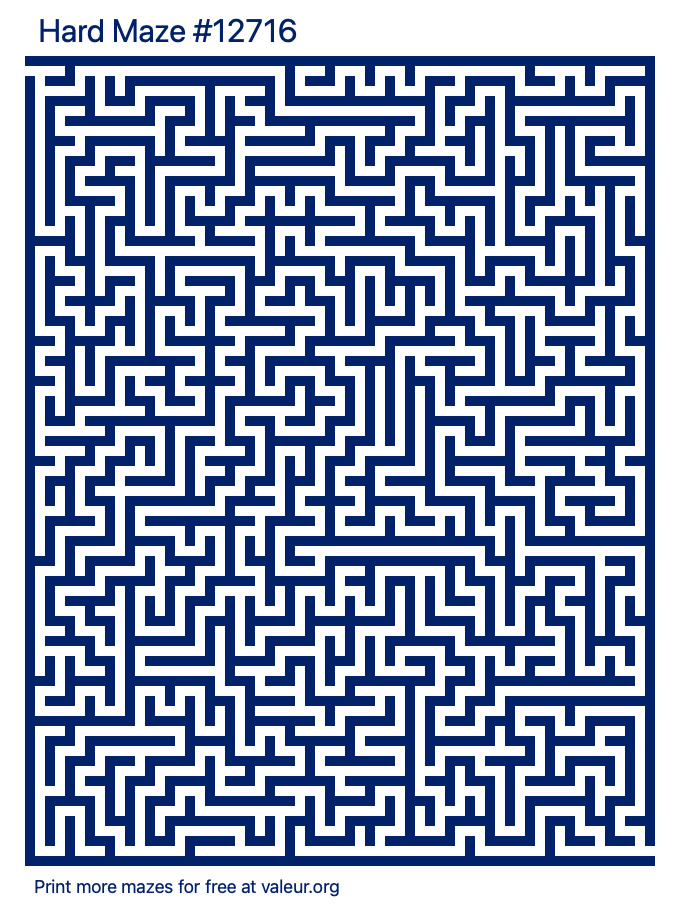 Free Printable Hard Maze number 12716
