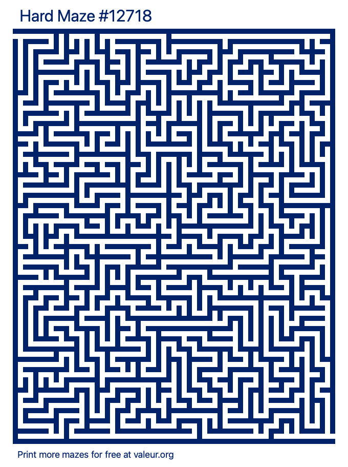 Free Printable Hard Maze number 12718