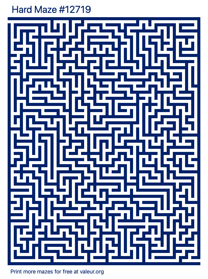 Free Printable Hard Maze number 12719