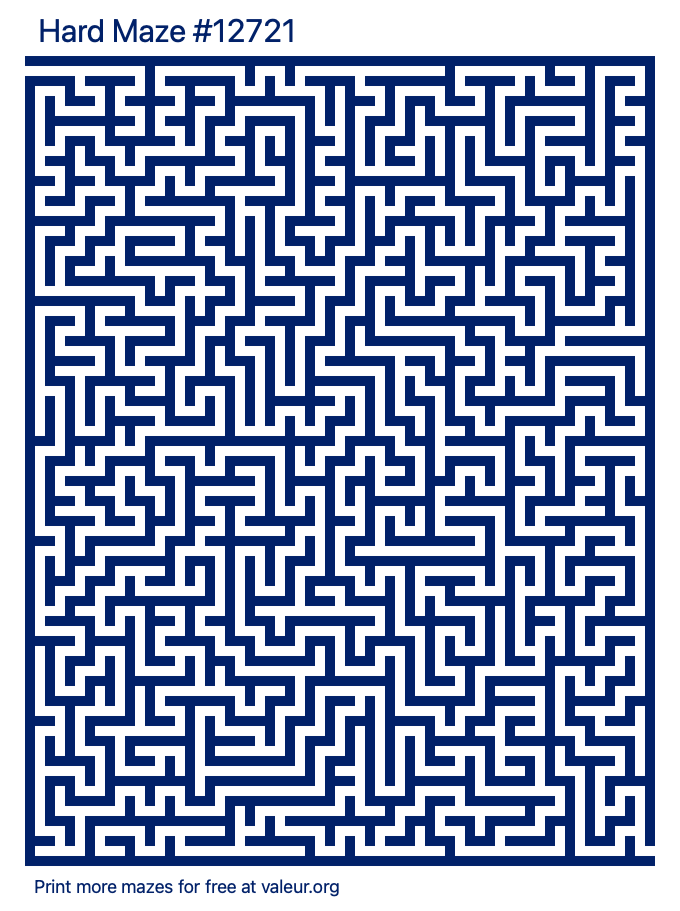 Free Printable Hard Maze number 12721