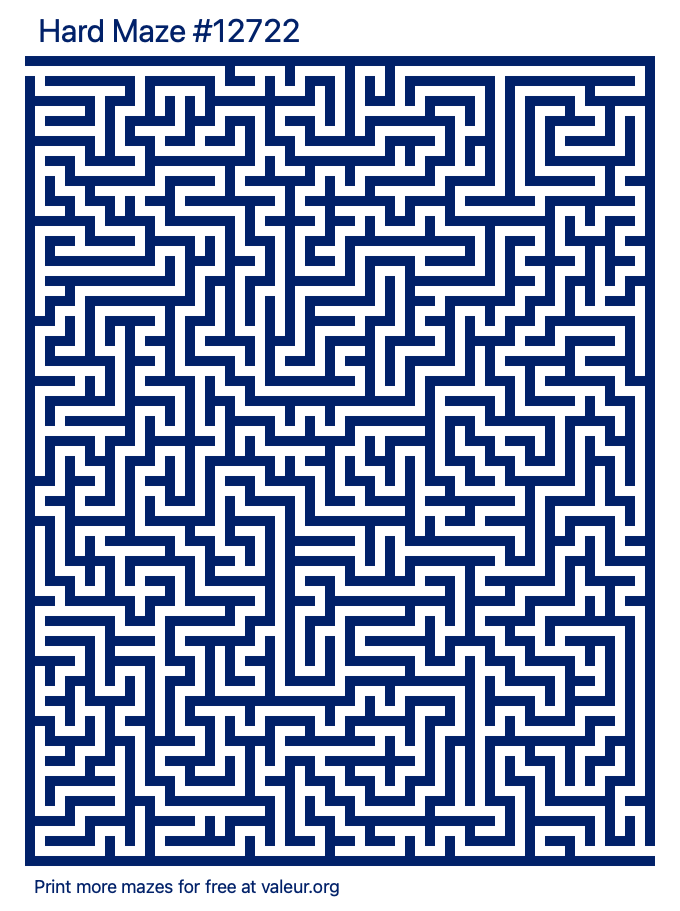 Free Printable Hard Maze number 12722