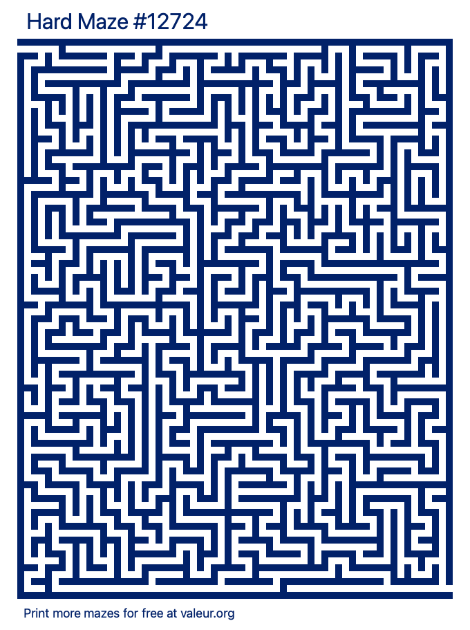 Free Printable Hard Maze number 12724