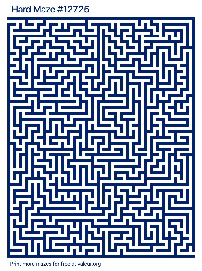 Free Printable Hard Maze number 12725