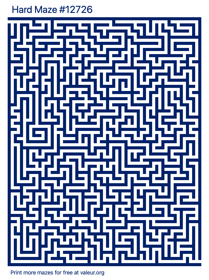 Free Printable Hard Maze number 12726