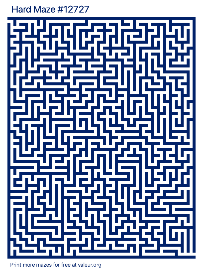 Free Printable Hard Maze number 12727