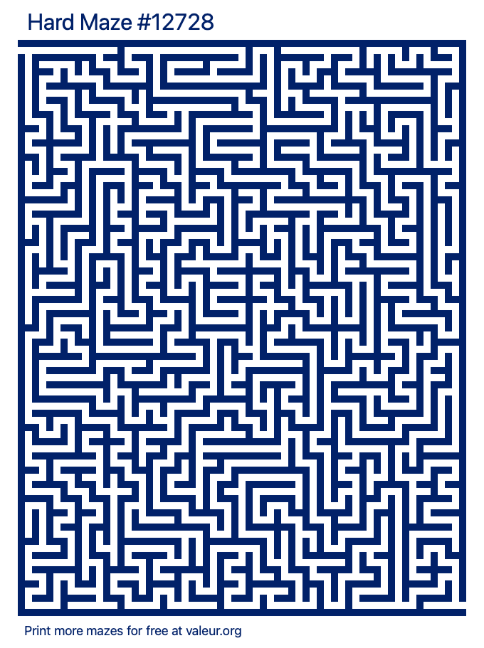 Free Printable Hard Maze number 12728