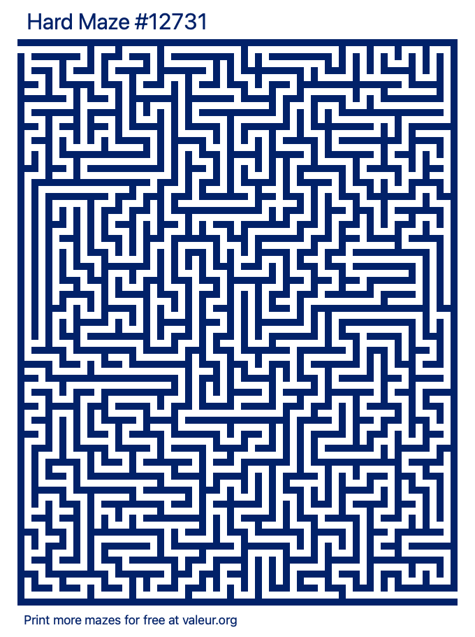 Free Printable Hard Maze number 12731