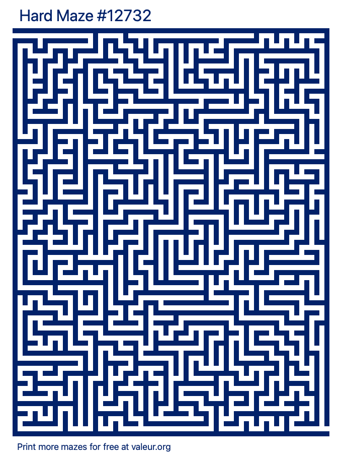 Free Printable Hard Maze number 12732