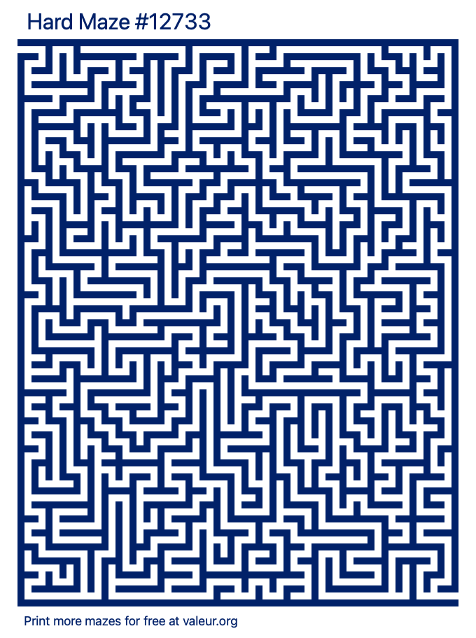 Free Printable Hard Maze number 12733