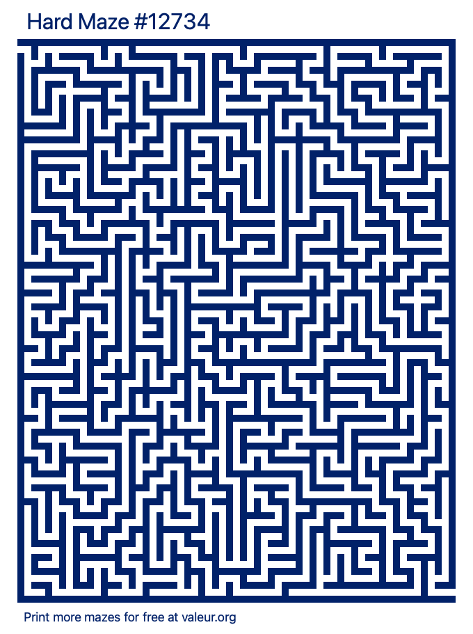 Free Printable Hard Maze number 12734