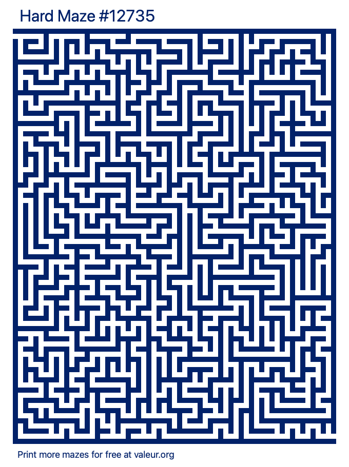 Free Printable Hard Maze number 12735