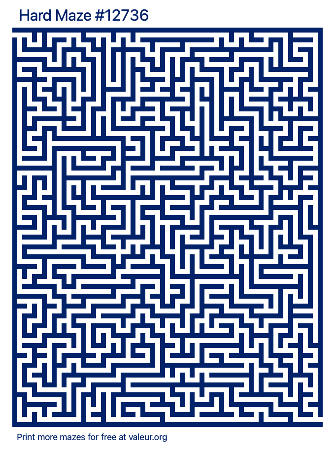 Free Printable Hard Maze number 12736