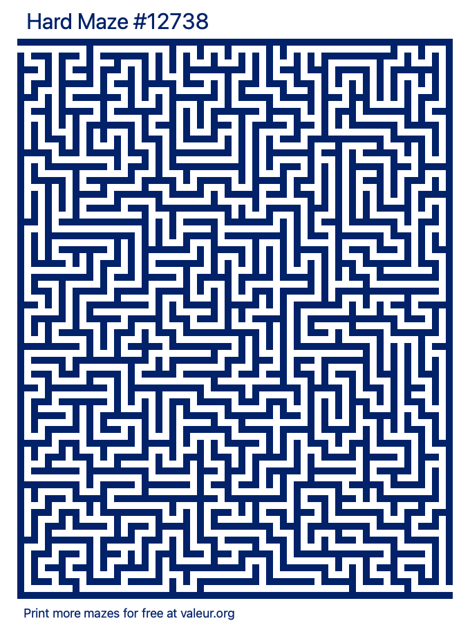 Free Printable Hard Maze number 12738