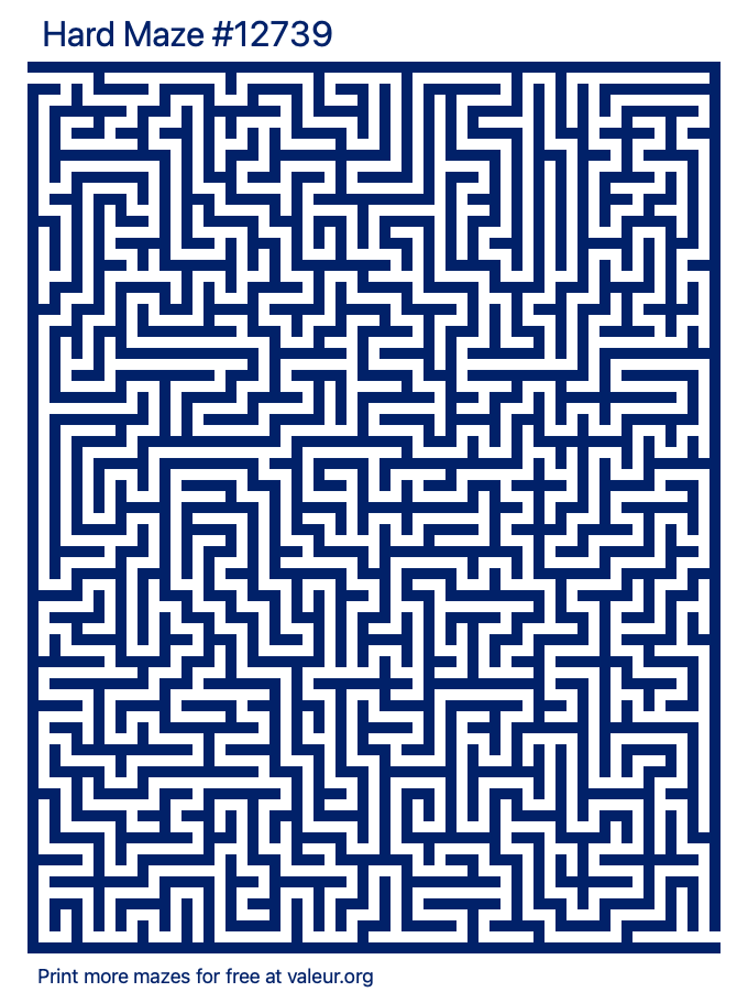 Free Printable Hard Maze number 12739