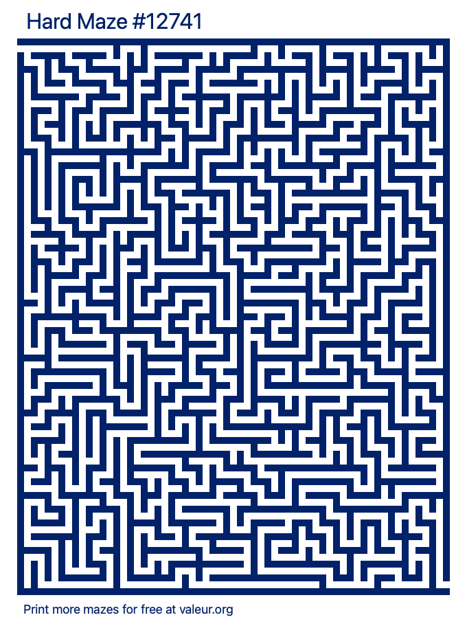 Free Printable Hard Maze number 12741