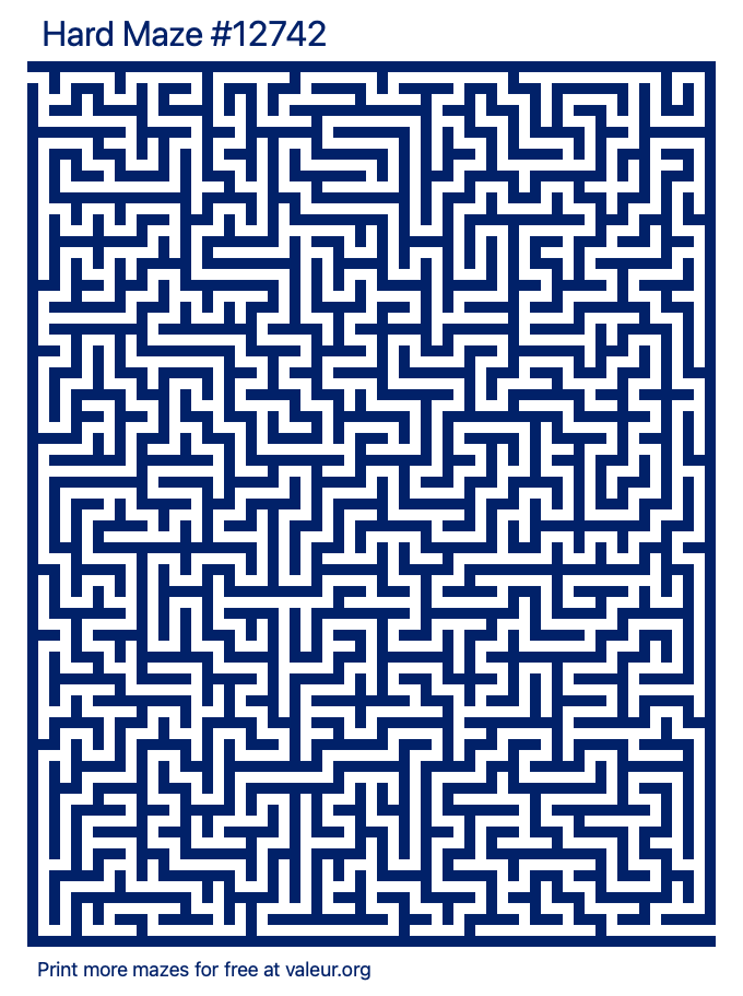 Free Printable Hard Maze number 12742