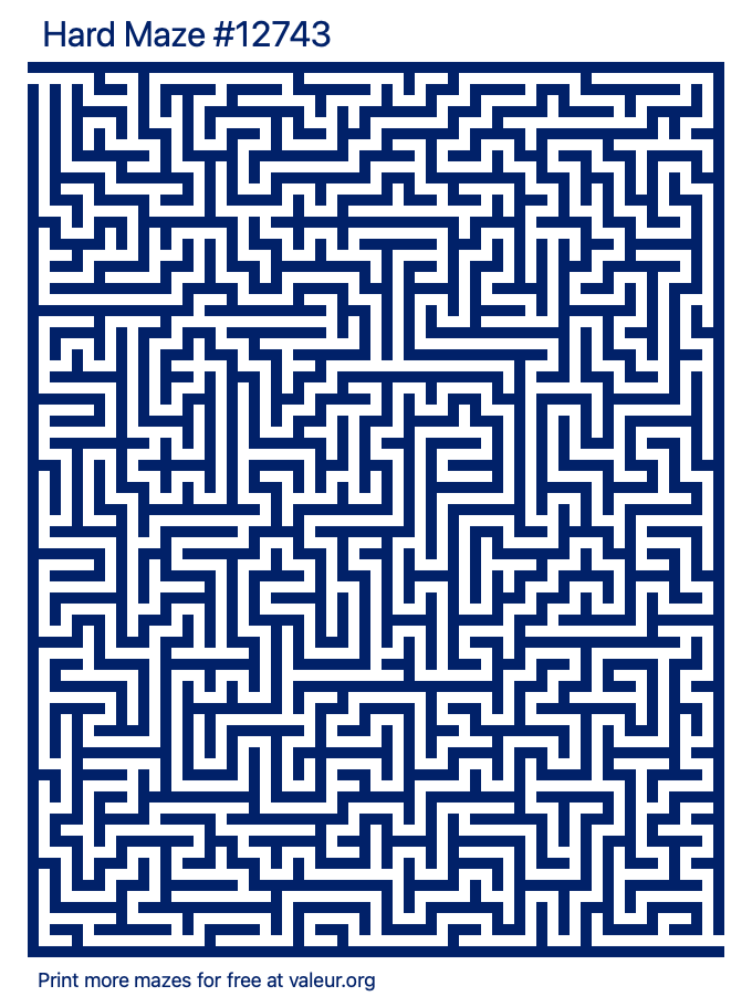 Free Printable Hard Maze number 12743