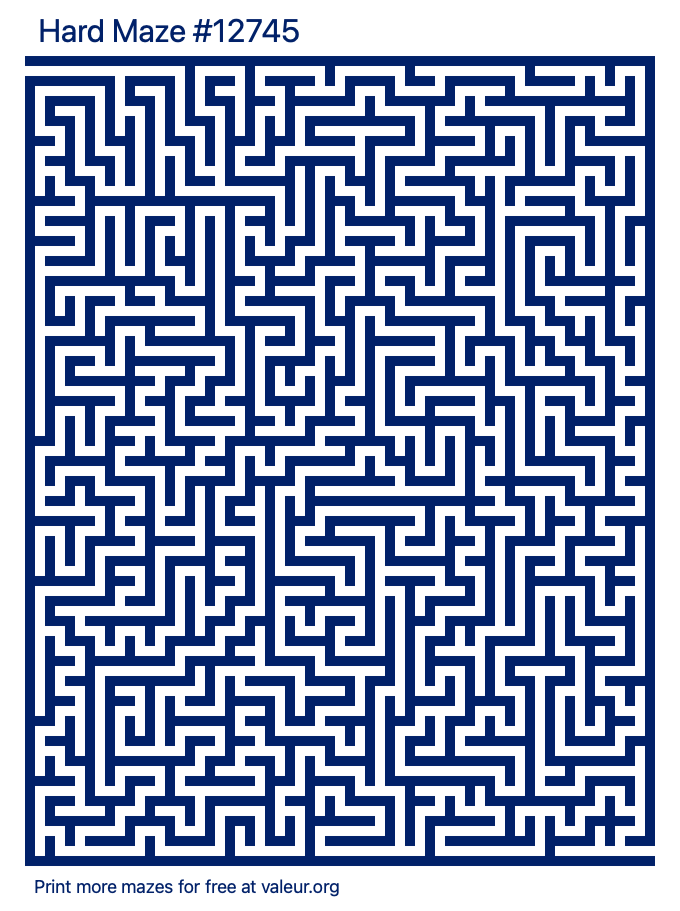 Free Printable Hard Maze number 12745