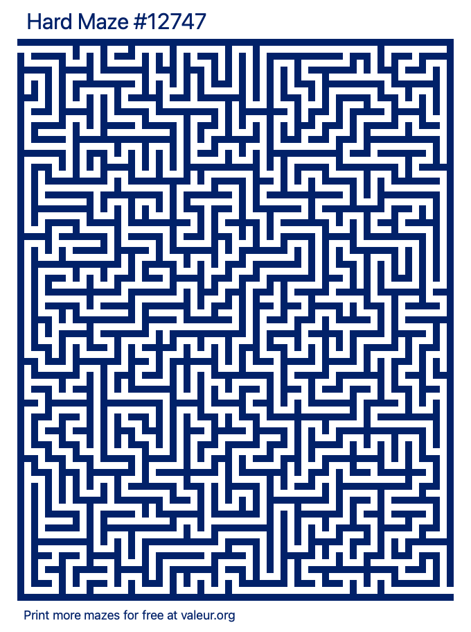 Free Printable Hard Maze number 12747