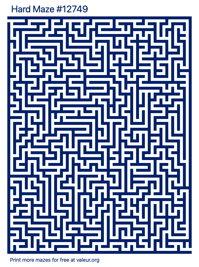 Free Printable Hard Maze number 12749