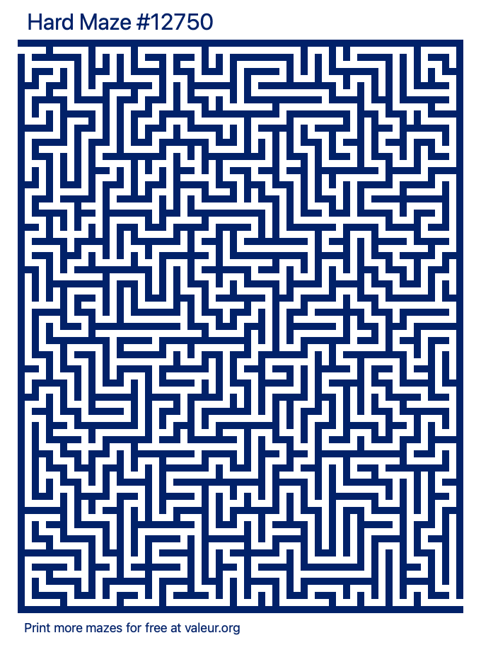 Free Printable Hard Maze number 12750