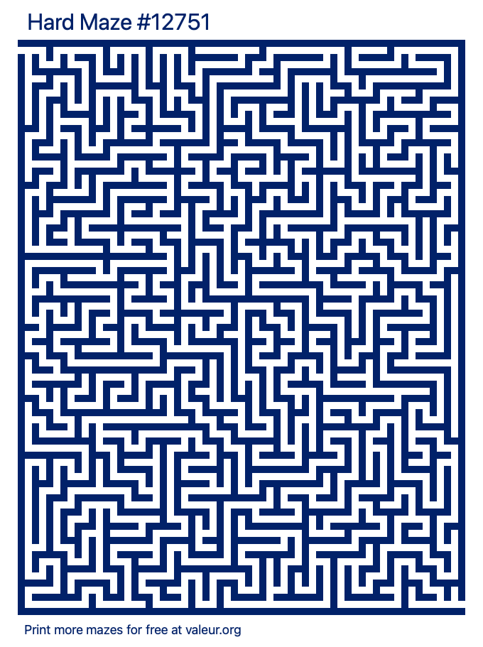 Free Printable Hard Maze number 12751