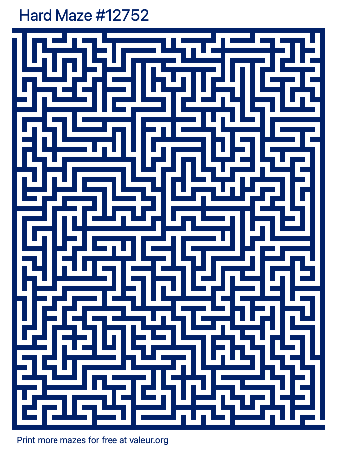 Free Printable Hard Maze number 12752