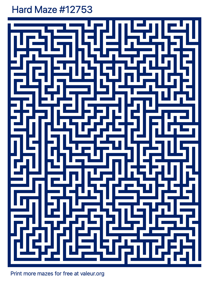 Free Printable Hard Maze number 12753