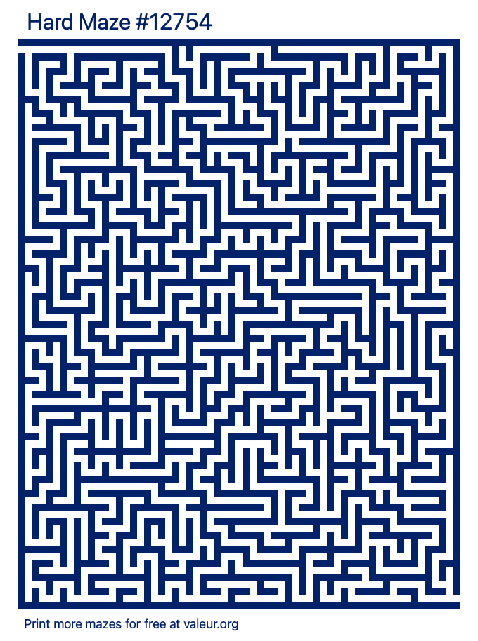 Free Printable Hard Maze number 12754