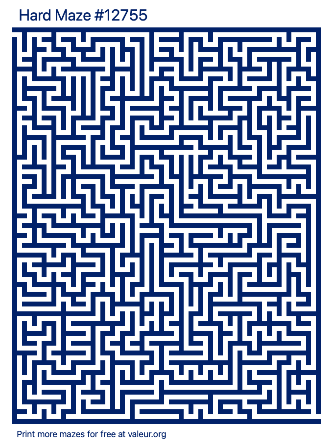 Free Printable Hard Maze number 12755