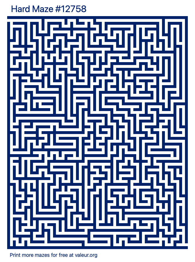 Free Printable Hard Maze number 12758