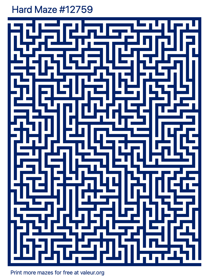 Free Printable Hard Maze number 12759