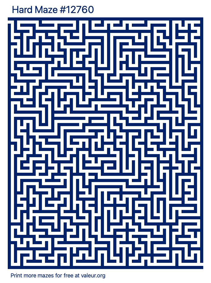 Free Printable Hard Maze number 12760