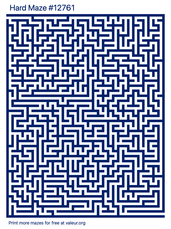 Free Printable Hard Maze number 12761