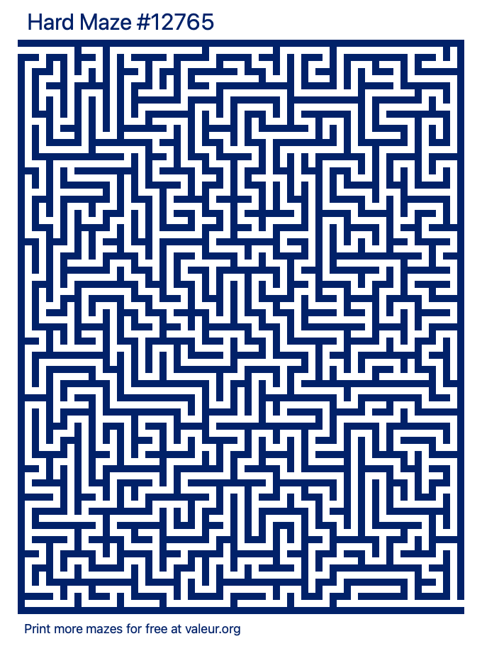 Free Printable Hard Maze number 12765