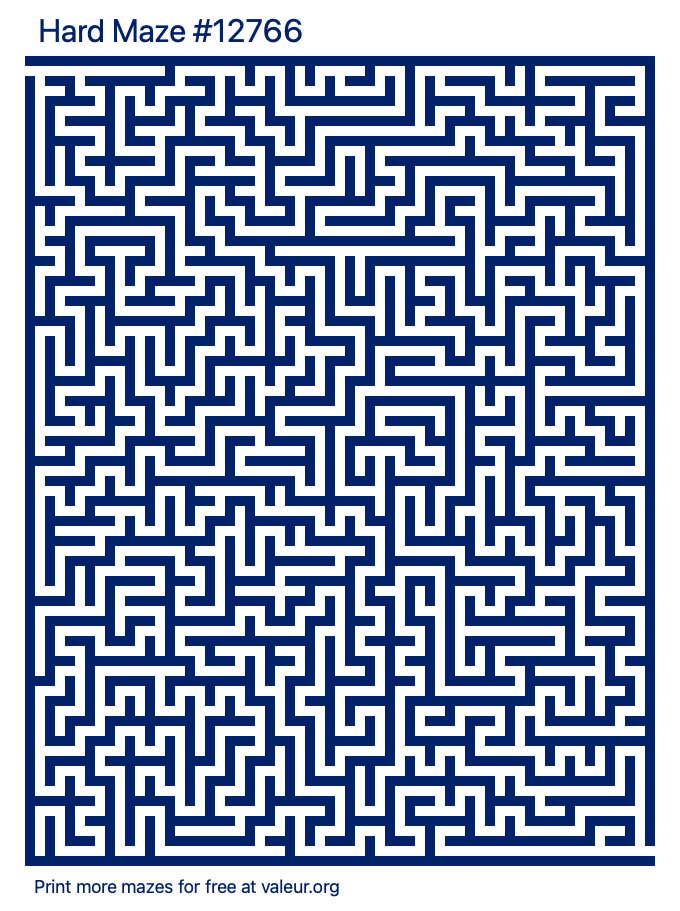 Free Printable Hard Maze number 12766