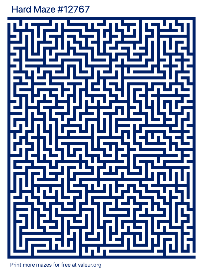 Free Printable Hard Maze number 12767