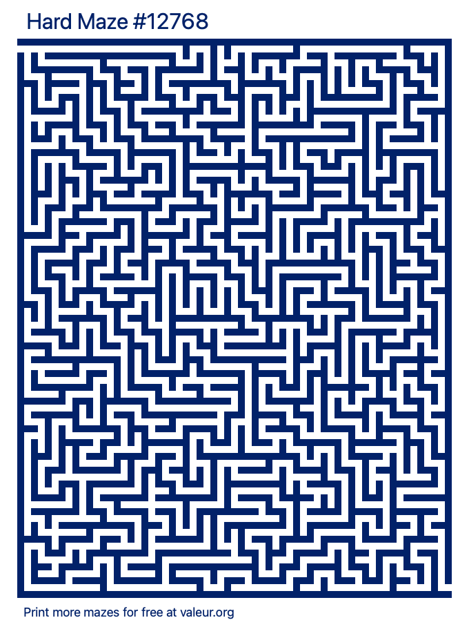 Free Printable Hard Maze number 12768