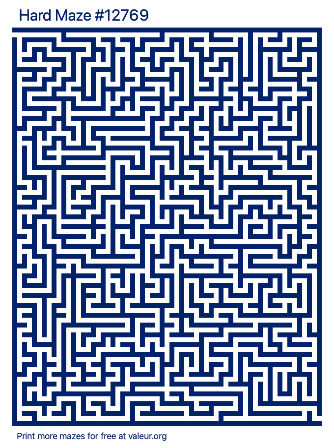 Free Printable Hard Maze number 12769