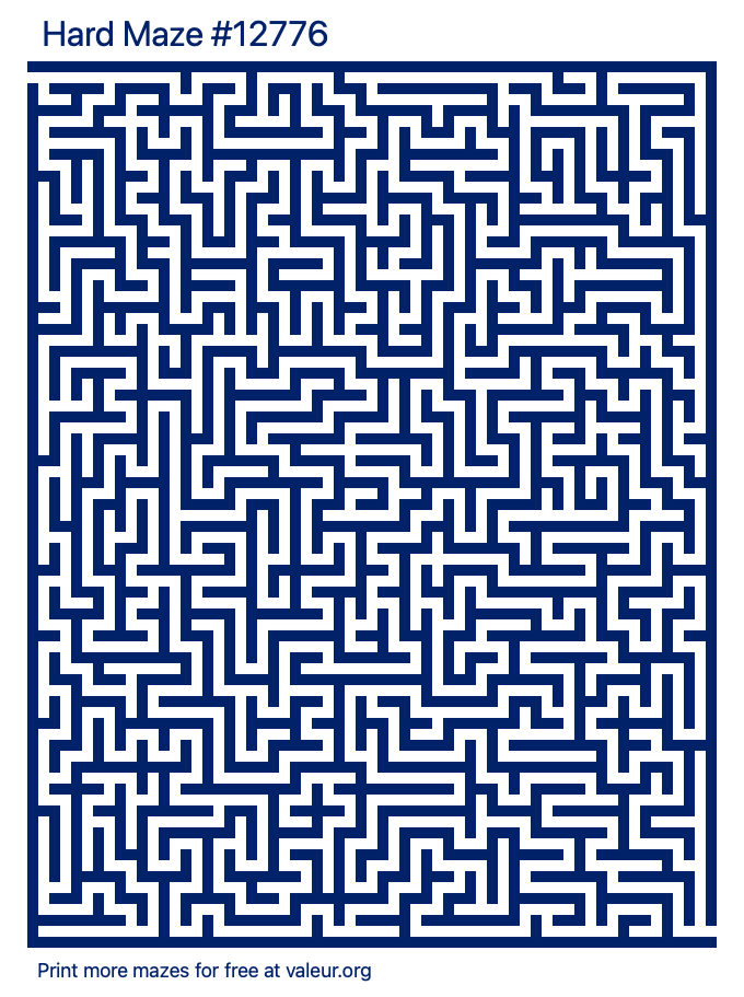 Free Printable Hard Maze number 12776
