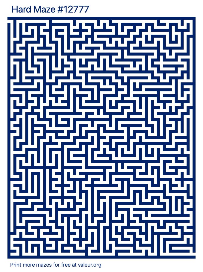 Free Printable Hard Maze number 12777