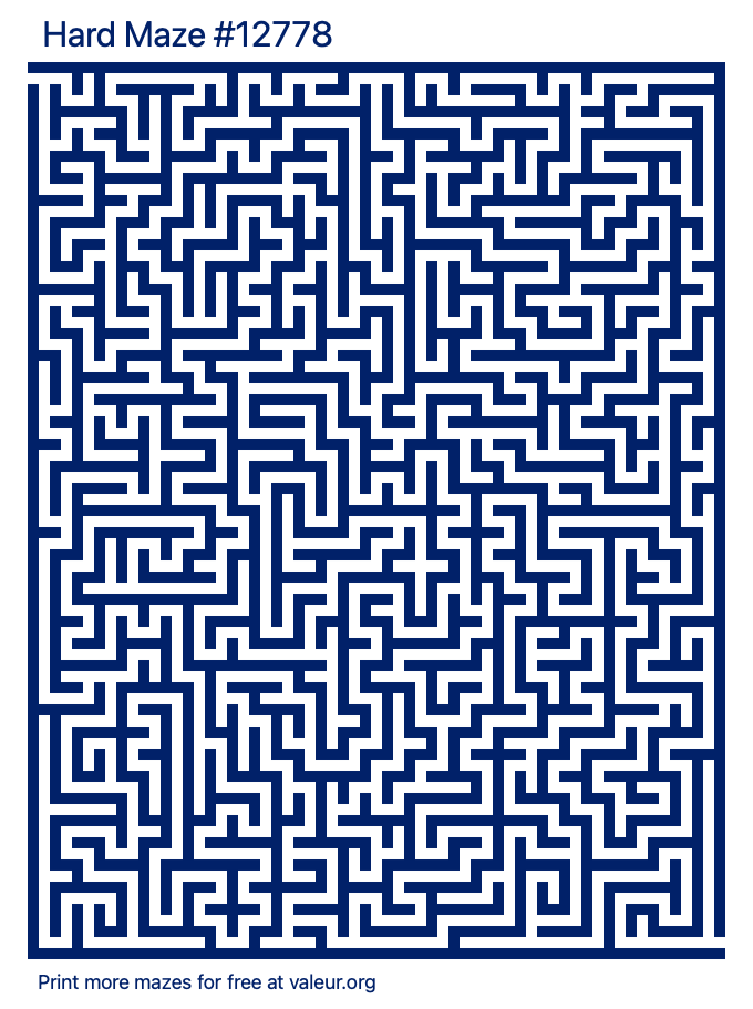 Free Printable Hard Maze number 12778