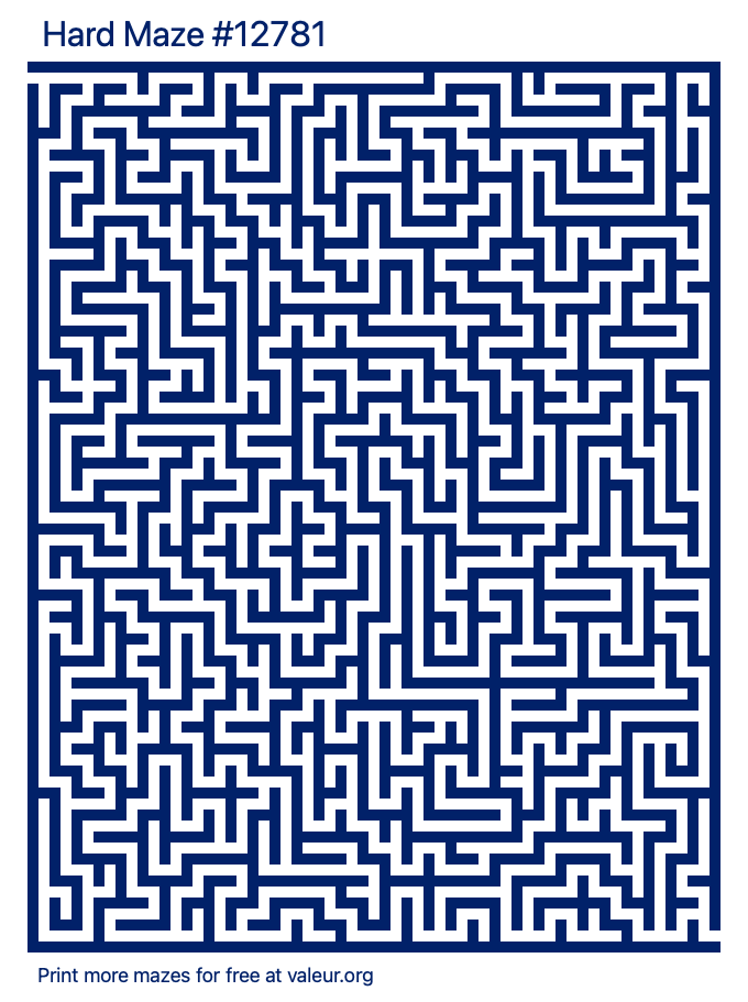 Free Printable Hard Maze number 12781