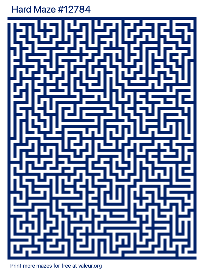 Free Printable Hard Maze number 12784