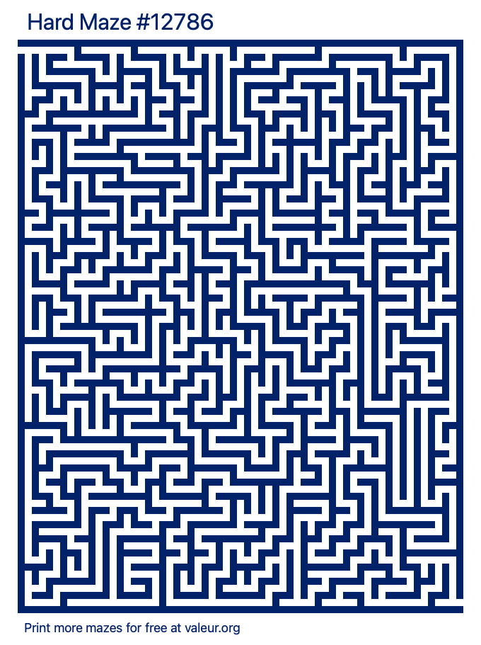 Free Printable Hard Maze number 12786