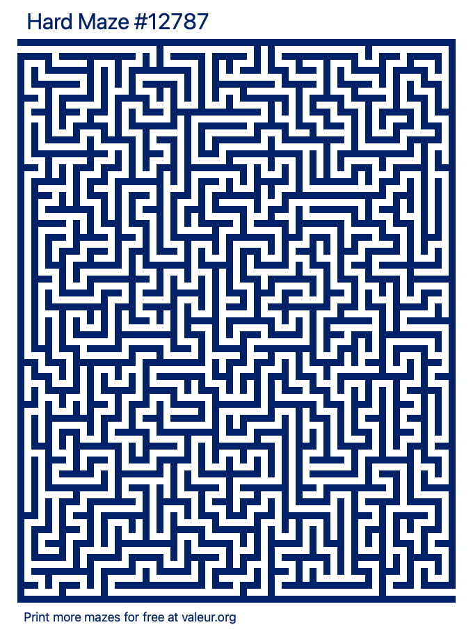 Free Printable Hard Maze number 12787